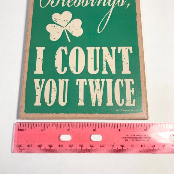 Irish Blessing Wall Door Sign St. Patricks Day Wood Green Shamrock Friendship - Picture 8 of 9